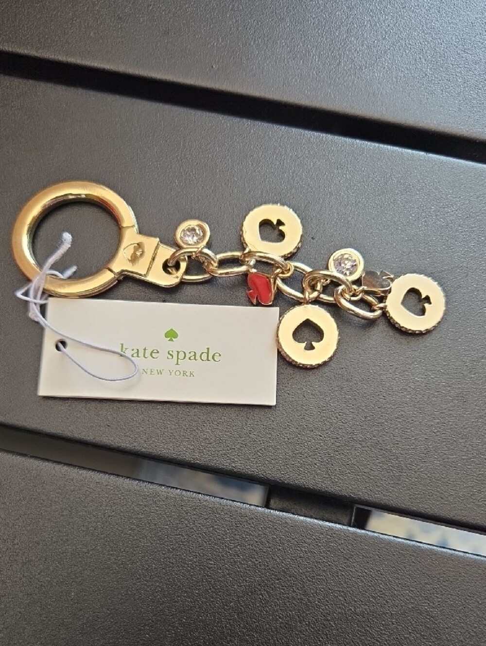 kate spade Gold-Tone Clover & Cutout Charm Keyring - Picture 4 of 5